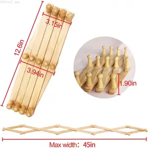 Accordion Style Expandable Wall Wooden Coat Rack 13 Hooks Hang Hats Jackets Coffee Mug Purses Necklaces Towels Cap Leash Scarves KitchenwareC38tool que