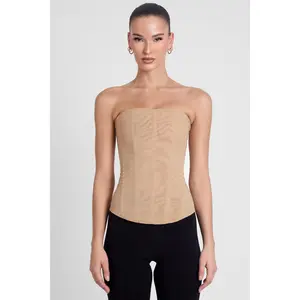 Muse Mesh Corset Top - Tan