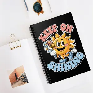 Cheerful Spiral Notebook - Keep On Shining, Positive Affirmation Journal, Cute Stationery for Kids, Gifts for Sunshine Lovers, [...]