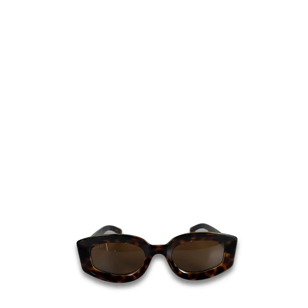 Pre-owned Gucci Squoval Tortoiseshell Sunglasses
