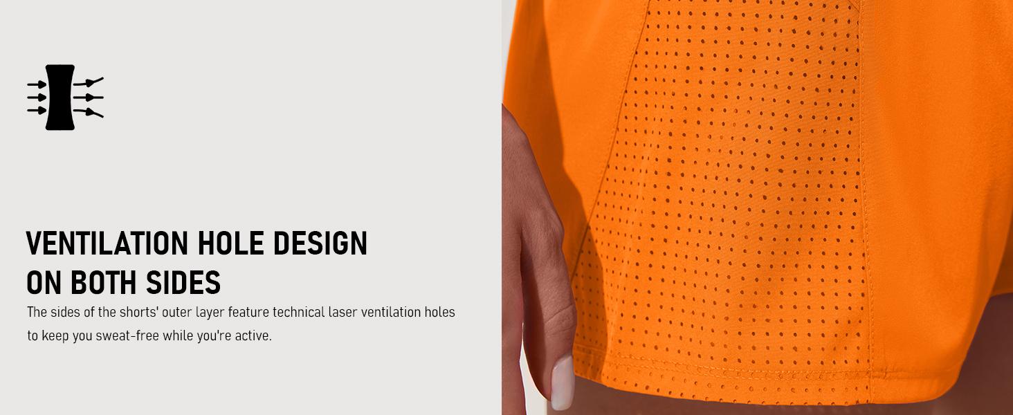 PINSPARK Women's Running Shorts 5" Liner Athletic Workout Shorts Hiking 2 in 1 Quick Dry Short with Pockets Lemon Green