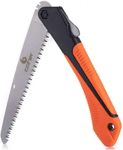 coher Folding Hand Saw for Tree Pruning, Camping, Gardening, Hunting. Cutting Wood, PVC, Bone with Ergonomic Handle Design