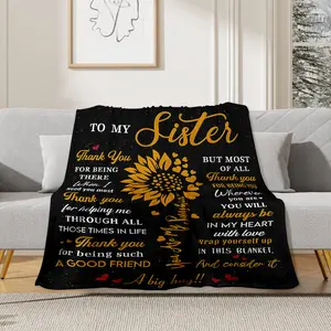 Gifts for Sister, Sister, Birthday Gift from Sis Brother, Birthday Gift for Women, Sisters, Best Sisters, Gift Ideas, Blanket, Slogan Print Blanket, soft warm cozy throw blanket