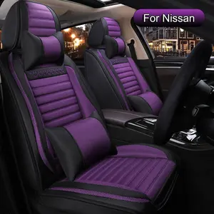 Car Seat Covers Full Set,  Fit for Nissan Rogue, Sentra, Altima, Versa, Ariya, Kicks, Murano, Leaf, Maxima, Linen Car Seat Cushion, Car Front Back Seat Covers, Universal Car Seat Protector