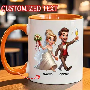2026  1 Custom 11oz Ceramic Coffee Mug - Newlywed Design, Reusable Gift for Friends & Family, Anniversary Keepsake, Romantic Wedding Cup for Gatherings, Reusable High-Quality Mug, Hand Wash Only, Customizable Text, Perfect Gift for Loved Ones, Durable