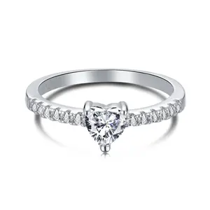 Tiny Heart Sparkle Ring | 925 Sterling Silver | Dainty CZ Promise Ring