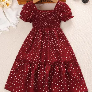 Girl's Polka Dot Print Dress, Casual Cute Dress for Summer, Kids Clothes for Daily Wear