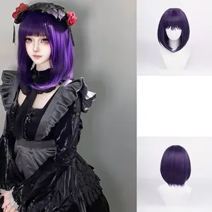 A Versatile Anime Wig Suitable for Everyone, Featuring a Cute Style with Purple Air Waves, Easy to Style And Adds Volume, Perfect for Festive Costumes, Role-Playing, And Everyday Outings Or Parties