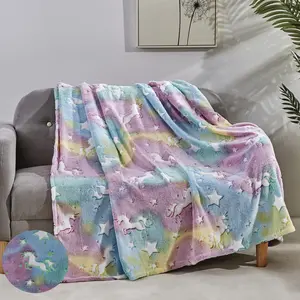 Elegant Comfort Glow In the Dark Throw Blanket - Velvety Soft, Lightweight, and Fun, 50" x 60"