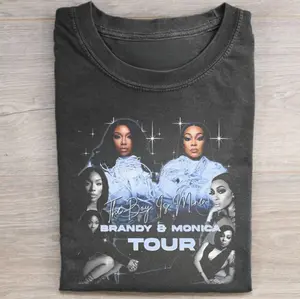 Vintage Brandy & Monica Tour Music Graphic Tee - Brandy Merch Tee - Tour Casual Merch - Short Sleeve Graphic T-shirt - 90's R&B - Gift Shirt - Music Tour Shirt Gift - Top Menswear Womenwear Streetwear