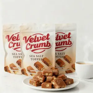 Sea Salt Toffee Candy, Rich Butter Caramel with Sea Salt, Smooth & Chewy Sweet Treat, Classic Gourmet Candy (3.53oz, 3 Pack)