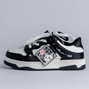 Kawaii Cat Chunky Black Shoes - Unisex, Chunky Fit Design, Comfortable Fit, Ideal for All Occasions