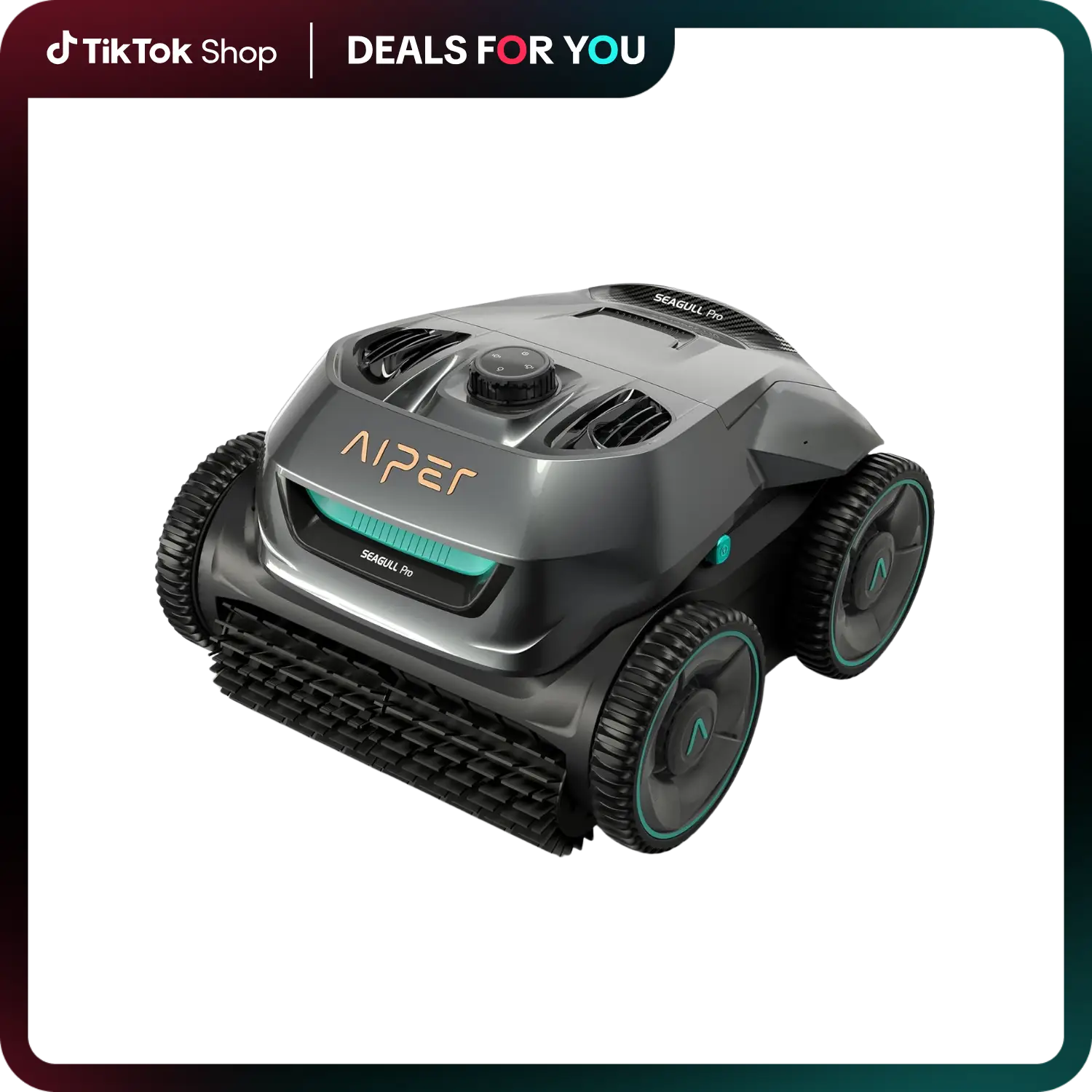 Seagull Pro AIPER Cordless Robotic Pool Vacuum Cleaner, WavePath Navigation, Wall-Climbing, Quad-Motor, 150 mins Runtime for Pools up to 1,600 sq.ft #