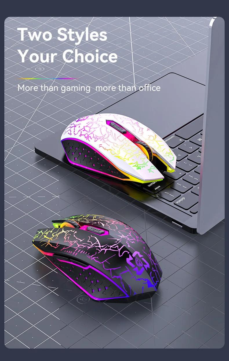 Bluetooth 5.2 Mouse RGB 2.4G Wireless Mouse Dual-Mode Gaming Mouse 6 Buttons Silent Mouse For MacBook Tablet Laptops Computer