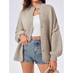 Imily Bela Womens Oversized Cardigans Long Lantern Sleeve Button Down Chunky Knit Loose Fall Sweater Coats