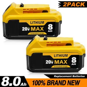 2 pack replacement for Dewalt 20V Max Battery: 8.0Ah Lithium Batteries Compatible with Dewalt Battery DCB208 DCB200 DCB206 DCB205 DCB204 Cordless Power Tools