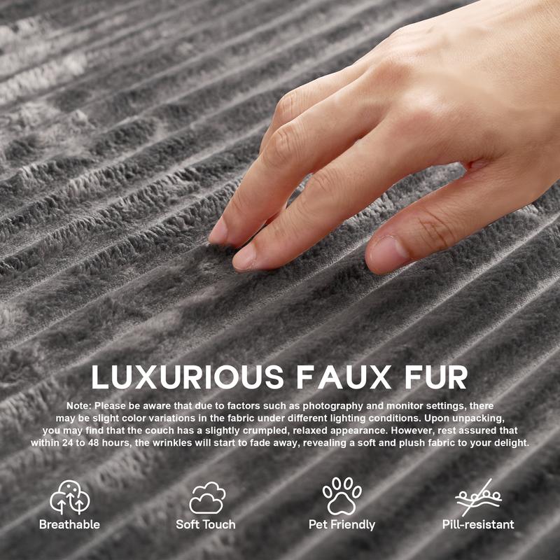 CAODOC Oversized 135" U Shape Cloud Couch Plus Sectional Sofa with Chaise Modern Modular Sofa with 6 Soft Pillows & Lounge Chairs Boneless Upholstered Couches for Living Room Bedroom Plush Corduroy Fabric