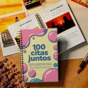 100 Citas Juntos Story Journal Workbook Journal - A Guided A5 Spiral Journal for Couples to Document Their Adventures, with Photo Areas and Prompts, A Perfect Anniversary Gift (Spanish Version)