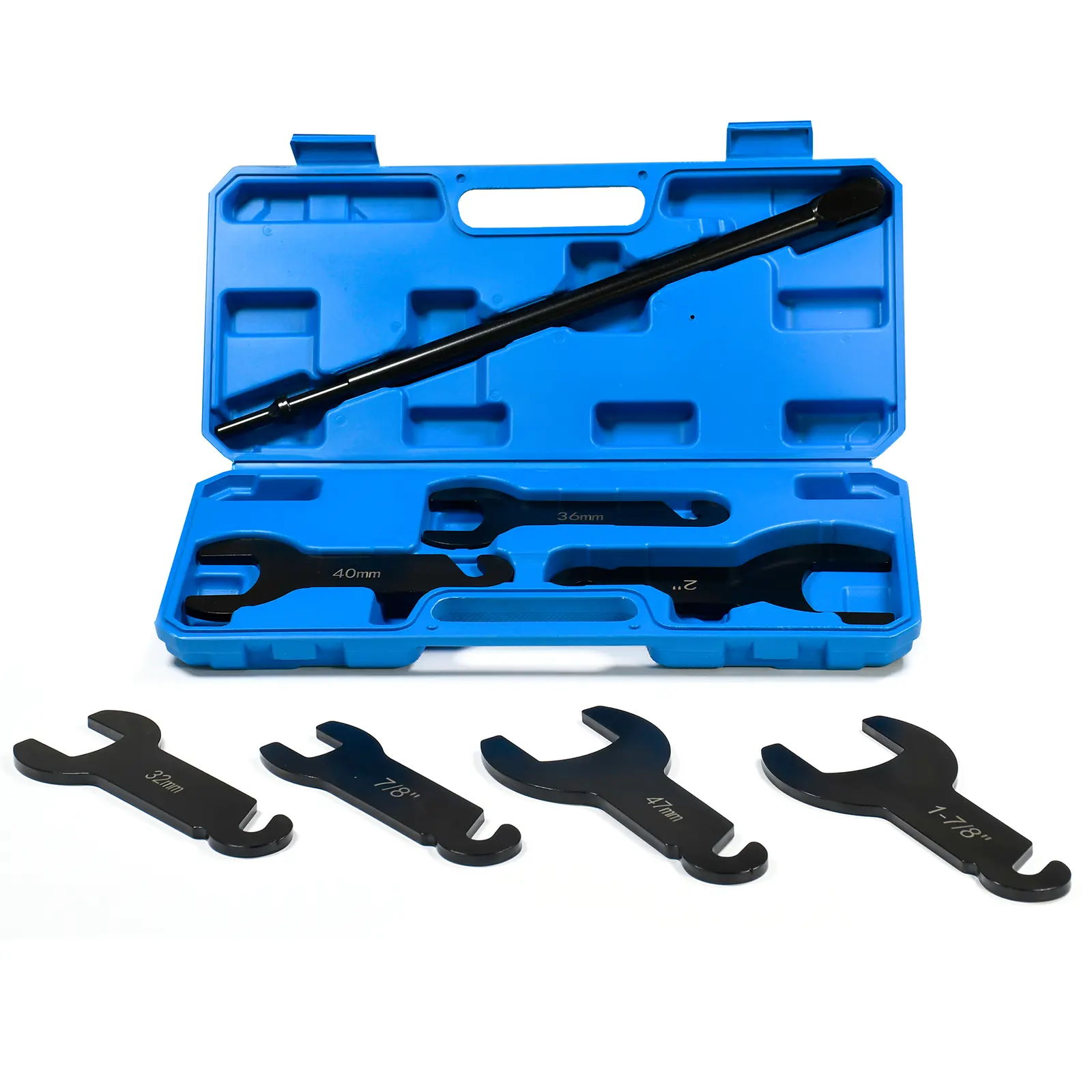 SMOTIVE PRO Efficient Pneumatic Fan Clutch Wrench Set - 8pc Master Work Tools Kit with Spanner, Wrenches (7/8"-2 in) & Air Hammer Removal Tool for Automotive Repair