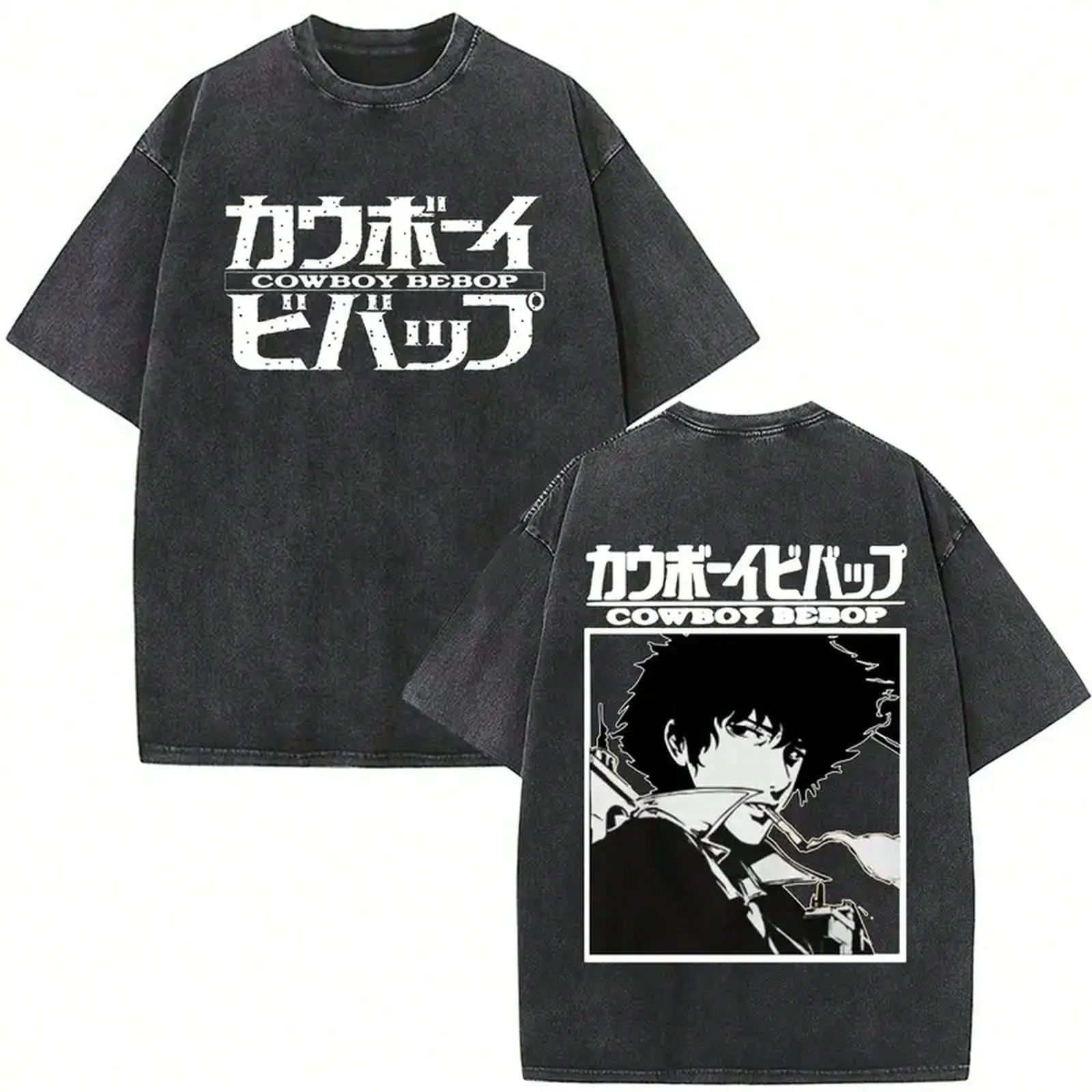 Vintage Acid Wash Anime Manga Graphic Tee UnisexVintage Acid Wash Anime Manga Graphic Tee UnisexAnime Cowboy Bebop Spike Spiegel Washed T Shirt Men Wo