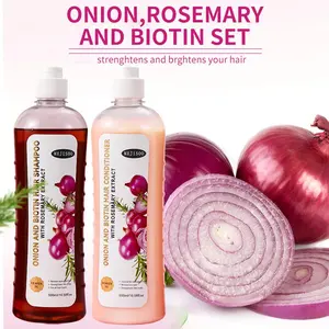 Onion Biotin and Rosemary Shampoo and Treatment Set - Silicone Free, for Hair Loss, Thinning and All Hair Types