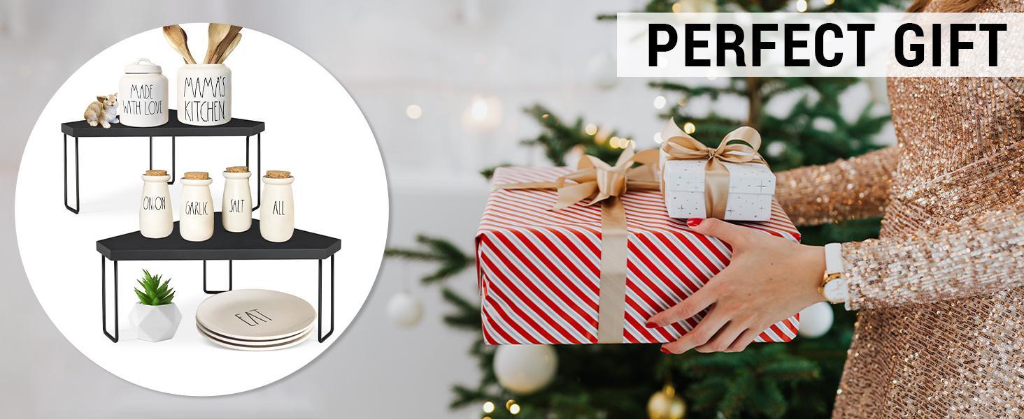 Ameuphercy Kitchen Countertop Organizer Corner Shelf, Wood Stackable Corner Tray Riser, Display Riser for Counter, Cabinet Corner Shelves Spice Rack Organizer Ameuphercy Kitchen Countertop Organizer Corner Shelf, Wood Stackable Corner Tray Riser, Display Riser for Counter, Cabinet Corner Shelves Spice Rack Organizer