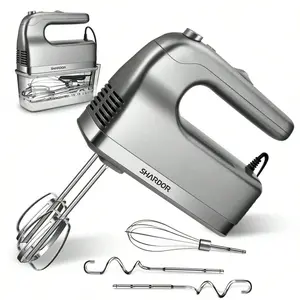 Handheld Mixer with Storage Case 5 Speed Plus Turbo Electric Hand Mixer Silver