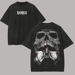 Bankai Bleach Printed Unisex Washed T-Shirt7