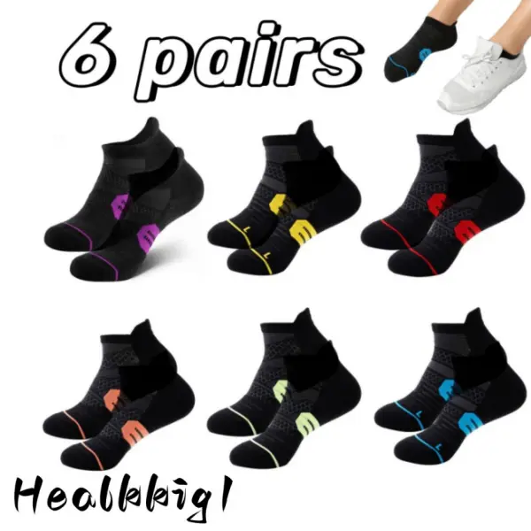 Women’s 6 Pairs Compression Athletic Socks - Breathable, Cushioned Ankle Support, Quick-Dry for Running, Tennis