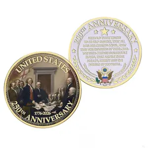 250th Anniversary America Metal Coin, Independence Day Commemorative Challenge Coin, Collectible Gift for History Lovers and Patriotic Collectors