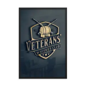 Veterans' Whiskey Club Framed Poster - Artistic Wall Decoration for Home Decor, Ideal for Room Decoration and Wall Ornaments