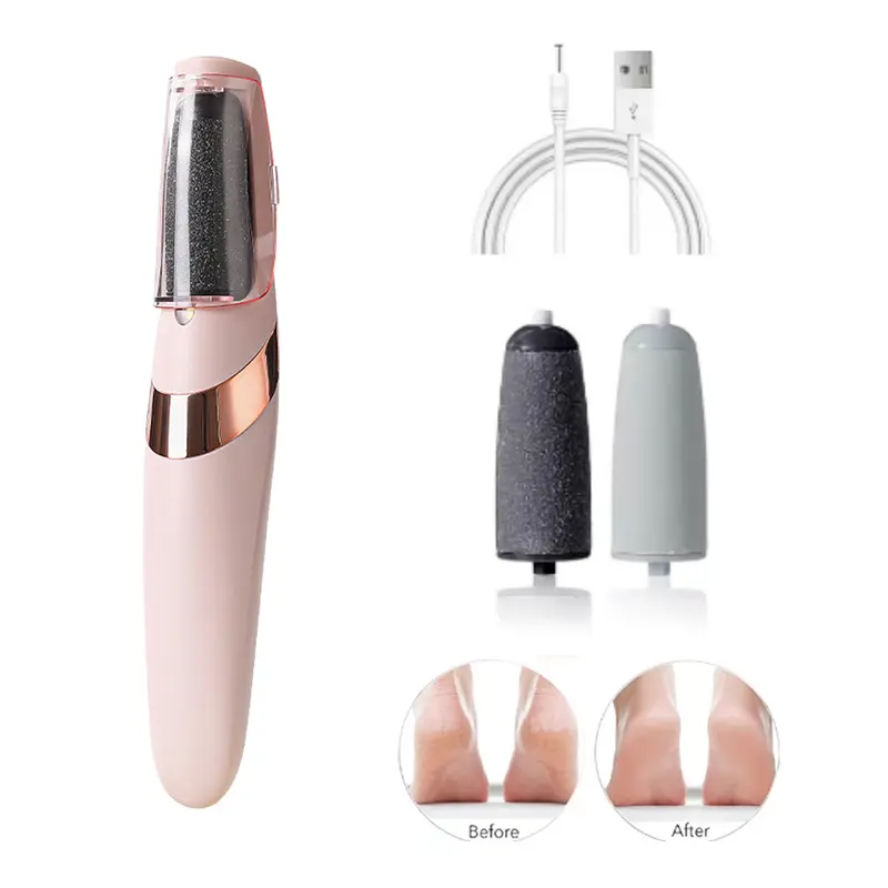 Rechargeable Electric Callus Remover - Portable Grinder, Electronic File, Professional Pedicure Tool for Dead Skin & Cracked Heels, Home Care Rasp-Includes 2 Extra Rollers