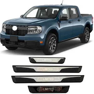 Side Door Sill Plates For Ford Maverick Car Accessories 2022-2025 Car Stickers Door Entrance Protection ABS Plastic Sill Scuff Guard Covers Auto Parts