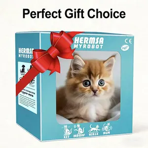 Interactive Robotic Kitten, Realistic Plush Toy with Walking, Tail Wagging & Sound Effects — Adorable Pet Companion for Kids and Adults, Ideal Christmas Gift