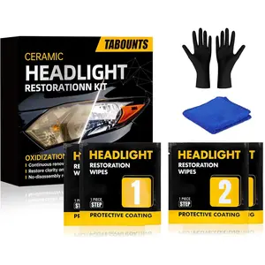 Headlight Restoration Kit, Headlight Cleaner and Restorer Kit - 3-Step System, Restores Clarity, Removes Yellowing, Oxidation & Haze, Long-Lasting UV Protection