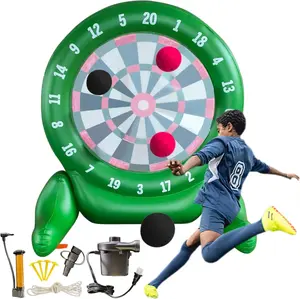 6Ft Tall Giant Kick Darts Games Inflatable Giant Kick Darts Games,Jumbo Outdoor Soccer Green Target Dartboard with Soccer Balls and Air Pump for Sports