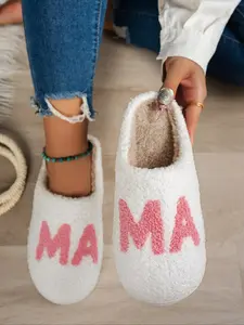Women's Casual Comfort Home Shoes Soft Sole Non-Slip Indoor Outdoor Cotton Slippers Slide Slippers Cute Thanksgiving Party Large Size Mama Sandals