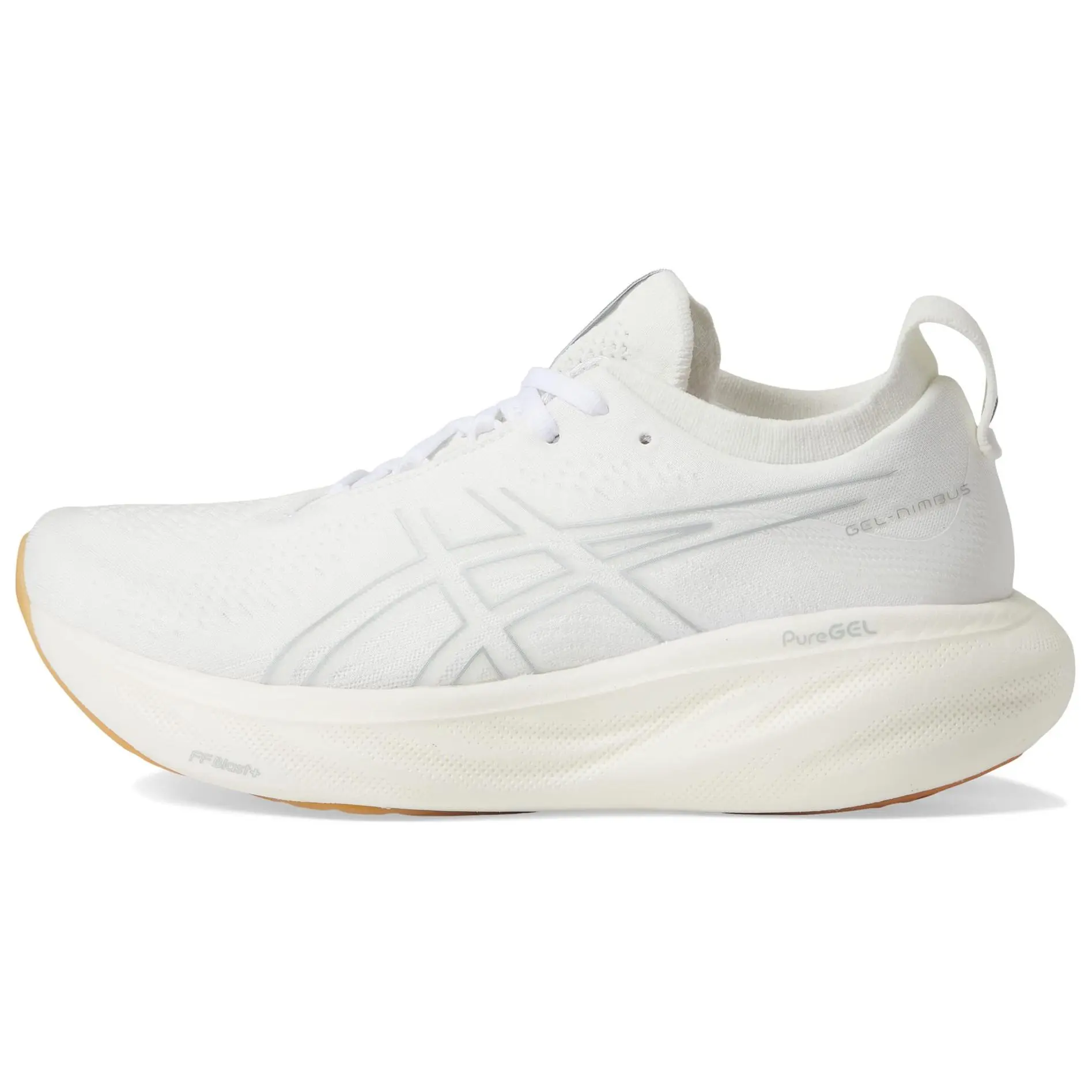 Gel Nimbus 25 Women's Running Shoes in a White Gum Colorway, Casual Athletic Sneaker Footwear, Style 1012B356-102, Sports Shoes, Walking Shoes