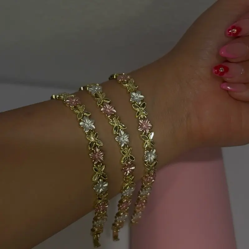Gold Plated Hibiscus Bracelet