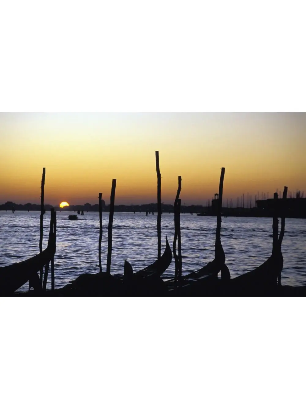 Gondolas At Sunset Poster Print - 18 x 11