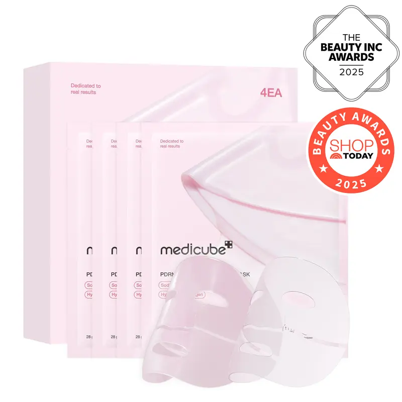 [medicube] PDRN Pink Collagen Gel Mask 4 Sheets Salmon DNA Color Changing Pink Glow Collagen Facial Mask Korean Skincare