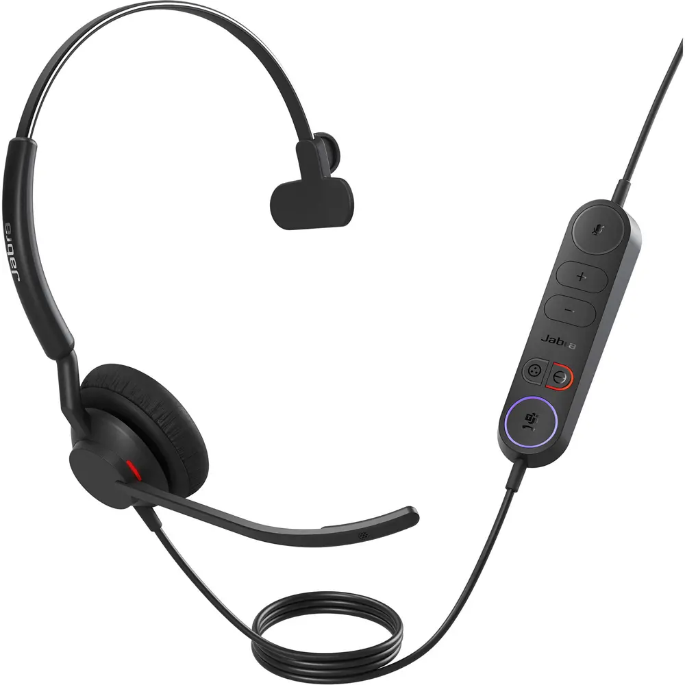 Jabra Engage 40 Corded Monaural Headset - Inline Link, USB-C, MS Compatible, Real-Time Call Insights, Intelligent Mic, Engage+ Software, Audio Headphone