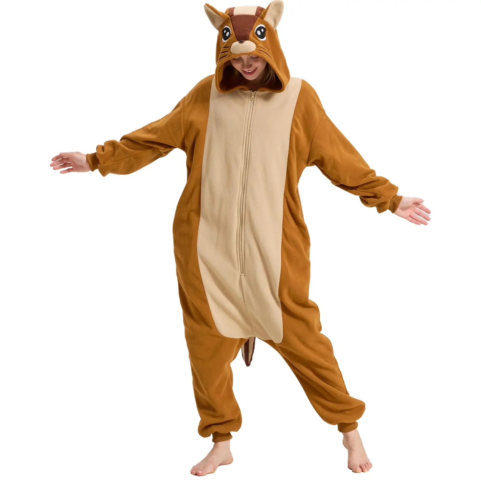 halloween costumes for women for work Squirrel Onesie Pajamas Chipmunk Cosplay Costume Halloween One-Piece