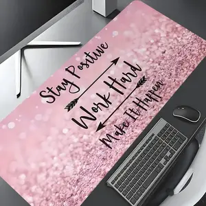 Pink Glitter Pattern Mouse Pad, Rectangle Gaming Mouse Pad, Non-slip Rubber Base Desk Mat for Office Home, Desk Accessories