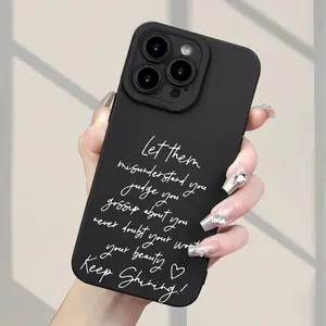 Phone case: Let Them Misunderstand You..." Inspirational Quote Pattern Phone Case - New Classic Creative Fashion Design, Large Hole Frosted TPU Soft Protective Case for iPhone 7/8/11/12/13/14/15/16/SE/16 Pro/16 Plus/16 Pro Max/X/XS Max/XR/Sfor Samsung S25