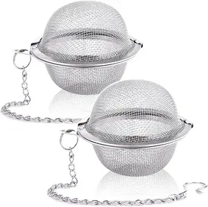 Tea Steeper, 2Pcs Mesh Tea Infuser Premium Tea Filter Tea Interval Diffuser with Extended Chain Hook for Brew Loose Leaf Tea and Spices & Seasonings