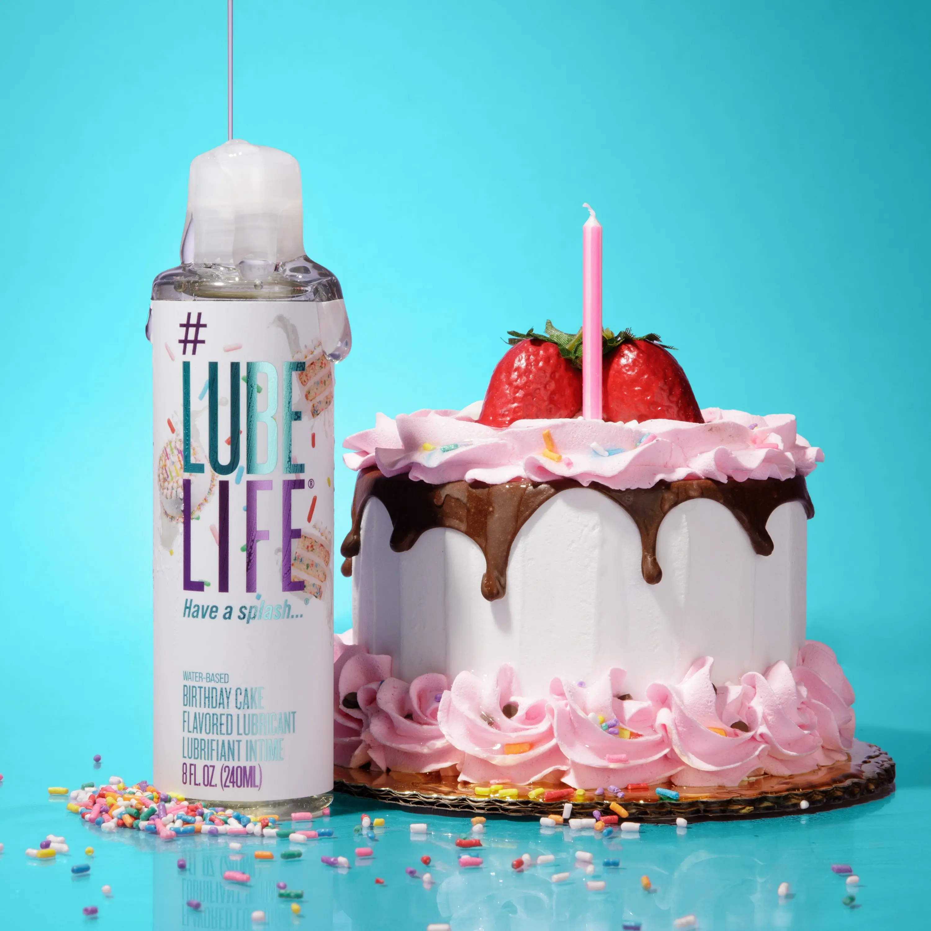 LubeLife - Water-Based Flavored Personal Lubricant — Birthday Cake Flavour (8 oz)