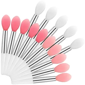CHRISTMAS GIFT 15PCS Reusable Mini Silicone Lip Brushes – Portable Lipstick Applicator Wands, Small Makeup Tools for Lip Gloss, Balm, and Skincare  with 3colors