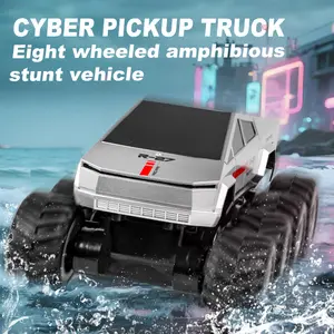 JJRC Cybertruck-Style 8-Wheeled Amphibious Stunt RC Toy - Durable, Waterproof All-Terrain Off-Road Remote Control Vehicle with Built-In Batteries for 10+ Kids