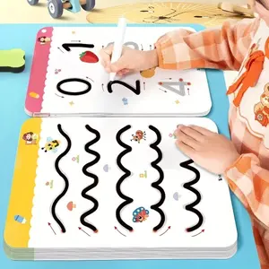 [Reusable Magic] Pen Control Training Toys | Reusable Magic Practice Copybook Set for Kids | Learning Writing Skills Development | Color Shape Math Match Game Set | Exercise Develops Brain | Classroom Education | Christmas, Birthday Gifts G